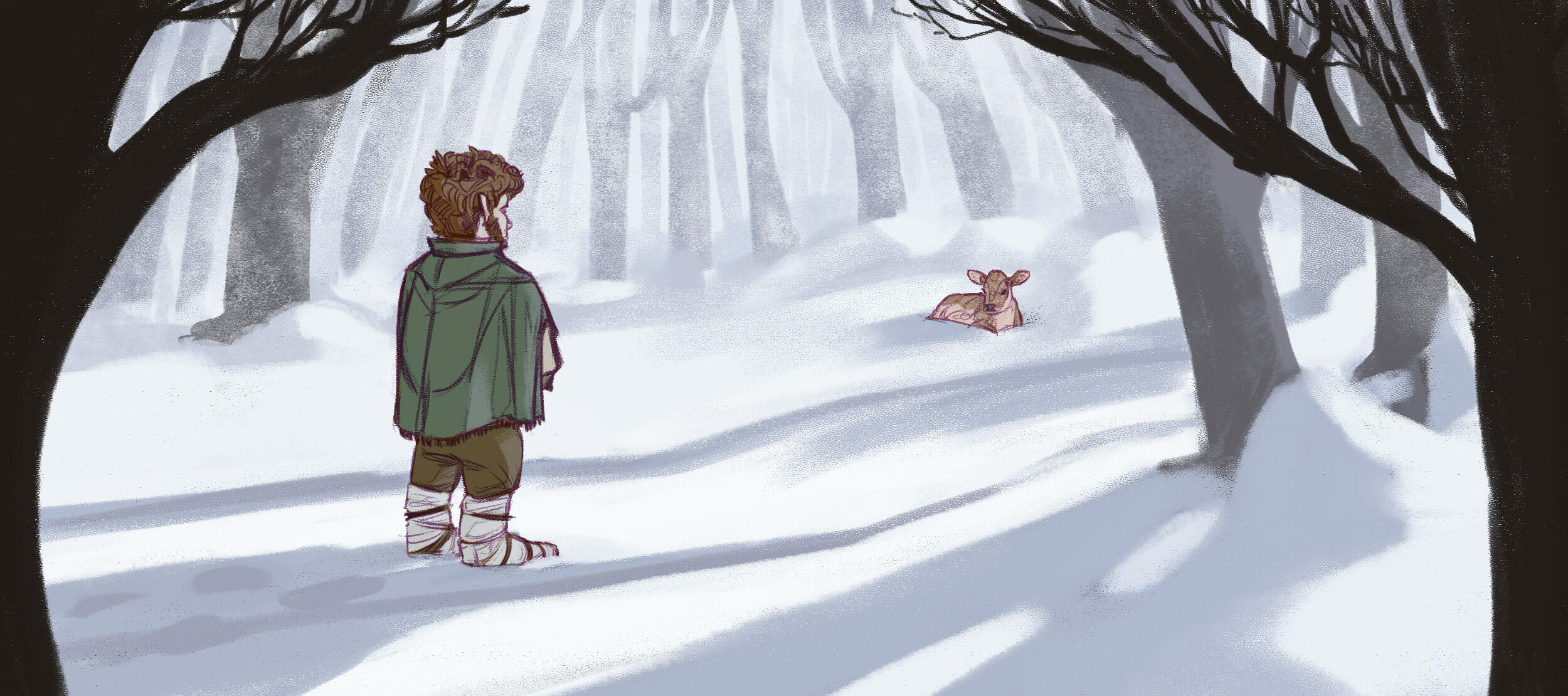 Florant Finds the Calf - Digital Illustration